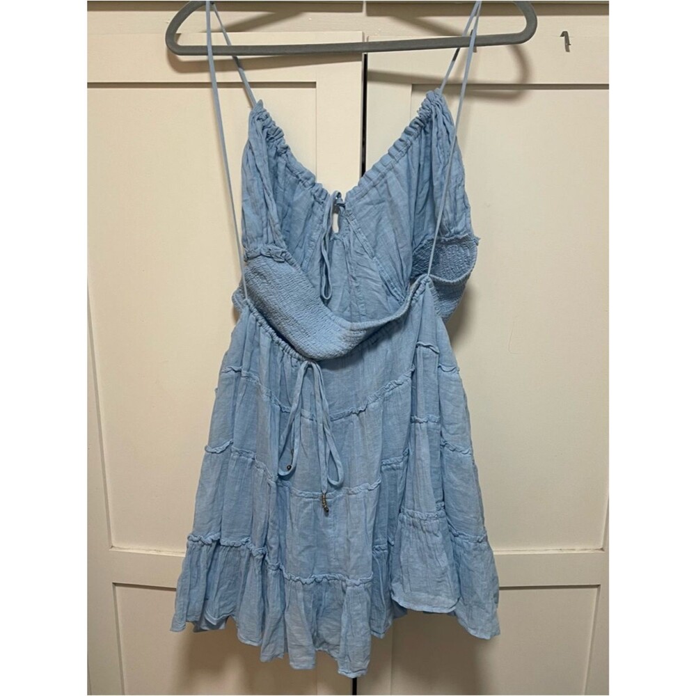 Free people Coconico Mini Dress in blue Sz L NWT - Picture 5 of 5